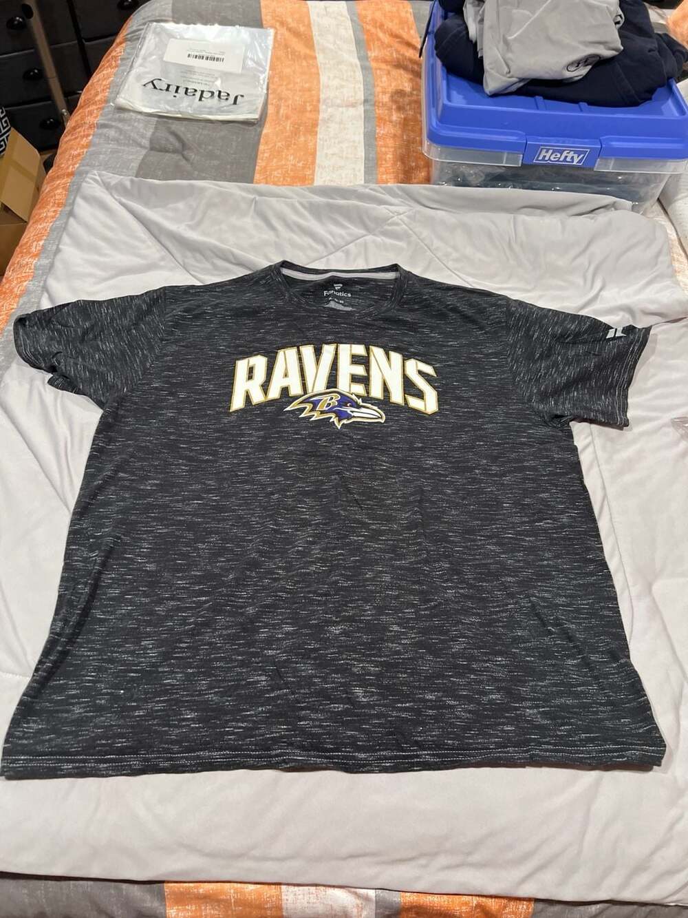Fanatics NFL Baltimore Ravens Lamar Jackson #8 Heathered Charcoal Performance T-
